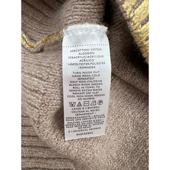 ANN TAYLOR LOFT GOLD FOILED 3/4 Sleeve Sweater (Women's: Medium) - Picture 8 of 8